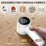 Darrahopens Hampers > Gift Hampers > Other Hampers Electric Lint Remover - Rechargeable Lint Shaver - With LED Display - 3 Speeds - Sweater Depiller - White