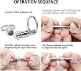 4 Pack Detachable Quick Release Keychains, Dual Pull Apart Metal Key Rings for Car Keys, Lanyards, Bags and Everyday Carry, Silver In Australia - Darrahopens