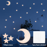 100 Pieces Glow in the Dark Ceiling Stars and Moon Set, 3D Luminous Wall Stickers for Bedroom, Nursery and Party Decor, Pink In Australia - Darrahopens