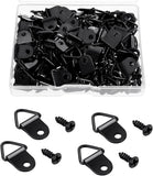 100 Pack Steel Picture Hangers with 100 Screws, Triangle D Ring Hanging Hardware for Frames, Mirrors, Clocks and Wall Art, Black In Australia - Darrahopens