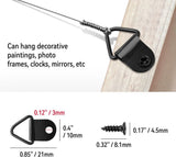 100 Pack Steel Picture Hangers with 100 Screws, Triangle D Ring Hanging Hardware for Frames, Mirrors, Clocks and Wall Art, Black In Australia - Darrahopens