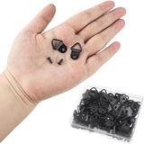 100 Pack Steel Picture Hangers with 100 Screws, Triangle D Ring Hanging Hardware for Frames, Mirrors, Clocks and Wall Art, Black