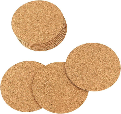 10 Pack Round Self Adhesive Cork Coasters, Natural Cork Pads for Drinks, Furniture Protection, DIY Crafts and Home Decor, 10.2 cm In Australia - Darrahopens
