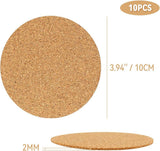 10 Pack Round Self Adhesive Cork Coasters, Natural Cork Pads for Drinks, Furniture Protection, DIY Crafts and Home Decor, 10.2 cm In Australia - Darrahopens