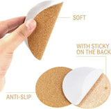 10 Pack Round Self Adhesive Cork Coasters, Natural Cork Pads for Drinks, Furniture Protection, DIY Crafts and Home Decor, 10.2 cm