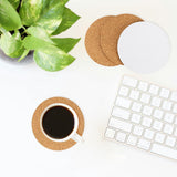 10 Pack Round Self Adhesive Cork Coasters, Natural Cork Pads for Drinks, Furniture Protection, DIY Crafts and Home Decor, 10.2 cm