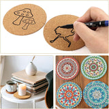 10 Pack Round Self Adhesive Cork Coasters, Natural Cork Pads for Drinks, Furniture Protection, DIY Crafts and Home Decor, 10.2 cm