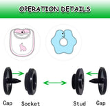 100 Sets T5 Round Resin Plastic Snap Fasteners, No Sew Press Stud Buttons for Baby Clothes, Nappies, Sewing and DIY Crafts, Black In Australia - Darrahopens