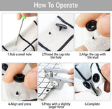 100 Sets T5 Round Resin Plastic Snap Fasteners, No Sew Press Stud Buttons for Baby Clothes, Nappies, Sewing and DIY Crafts, Black In Australia - Darrahopens