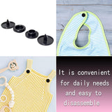 100 Sets T5 Round Resin Plastic Snap Fasteners, No Sew Press Stud Buttons for Baby Clothes, Nappies, Sewing and DIY Crafts, Black