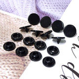 100 Sets T5 Round Resin Plastic Snap Fasteners, No Sew Press Stud Buttons for Baby Clothes, Nappies, Sewing and DIY Crafts, Black