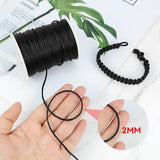 Braided Nylon Cord for Jewellery Making, Satin Thread for Bracelets, Beading, Ornaments and Lanyards, Black, 2 mm x 100.6 m