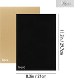 10 Pack Self Adhesive Felt Sheets, Velvet Flock Liner for Drawers, Jewellery Boxes, Craft Projects and Furniture, Black, 21.1 x 30 cm