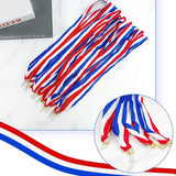 20 Pieces Striped Award Neck Ribbons with Snap Clips, Medal Lanyards for Sports, School Events, Competitions and Prizes, Red White Blue