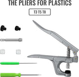 Handheld Snap Fastener Pliers, No Sew Press Tool for T3, T5 and T8 Plastic Snaps, Clothing Repairs, Nappies and Craft Projects