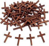 50 Pack Small Wooden Cross Pendants, Unfinished Wood Charms for Easter Crafts, Baptism Favours, Rosary Jewellery and DIY Decor, 3 x 4.1 cm In Australia - Darrahopens