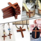 50 Pack Small Wooden Cross Pendants, Unfinished Wood Charms for Easter Crafts, Baptism Favours, Rosary Jewellery and DIY Decor, 3 x 4.1 cm In Australia - Darrahopens