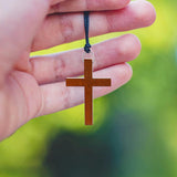 50 Pack Small Wooden Cross Pendants, Unfinished Wood Charms for Easter Crafts, Baptism Favours, Rosary Jewellery and DIY Decor, 3 x 4.1 cm