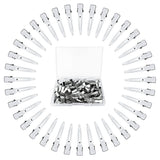 50 Pack Metal Duckbill Hair Clips, Single Prong Sectioning Clips for Hair Styling, Colouring, Extensions, Bows and Salon Use, Silver, 4.5 cm