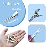 50 Pack Metal Duckbill Hair Clips, Single Prong Sectioning Clips for Hair Styling, Colouring, Extensions, Bows and Salon Use, Silver, 4.5 cm