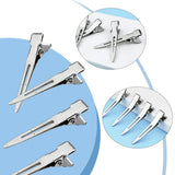 50 Pack Metal Duckbill Hair Clips, Single Prong Sectioning Clips for Hair Styling, Colouring, Extensions, Bows and Salon Use, Silver, 4.5 cm