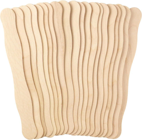 20 Pieces Wavy Wooden Fan Handles, Craft Sticks for DIY Hand Fans, Wedding Favours, Party Decor, Painting and Large Popsicle Crafts, 20.3 cm In Australia - Darrahopens