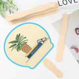 20 Pieces Wavy Wooden Fan Handles, Craft Sticks for DIY Hand Fans, Wedding Favours, Party Decor, Painting and Large Popsicle Crafts, 20.3 cm