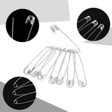 100 Pack Assorted Galvanised Steel Safety Pins, Bulk Sewing Pins for Clothes Repairs, Quilting, Crafts and Everyday Fastening, Silver, 38 mm