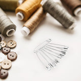 100 Pack Assorted Galvanised Steel Safety Pins, Bulk Sewing Pins for Clothes Repairs, Quilting, Crafts and Everyday Fastening, Silver, 38 mm