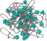 40 Pieces Stainless Steel Fishing Sinker Slides with Duo Lock Snaps, Heavy Duty Slider Swivels for Catfish Rigs and Tackle, Green