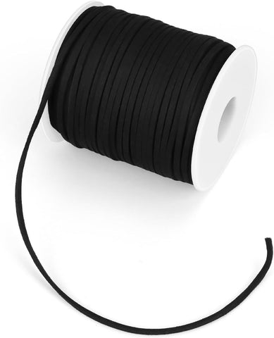Suede Leather Cord for Jewellery Making, Soft Leather Lacing for Bracelets, Necklaces, Beading and Craft Projects, Black, 2.6 mm x 45.7 m In Australia - Darrahopens