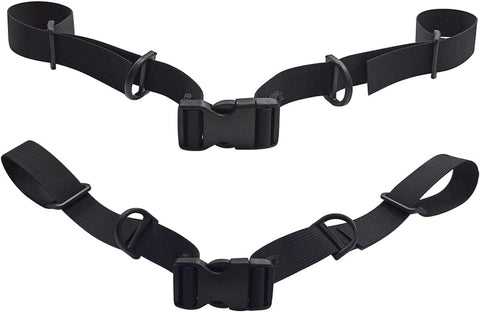 2 Pack Adjustable Backpack Chest Straps, Replacement Sternum Harness Straps for Hiking, Running, Camping and Travel Backpacks, Black