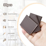 30 Pieces Self Adhesive Door Frame Corner Seals, Brown Foam Draft Stopper Pads for Weatherproofing, Noise Reduction and Gap Sealing