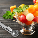 2 Pack Stainless Steel Trigger Ice Cream Scoops, Heavy Duty Portion Spoons for Gelato, Sorbet, Fruit and Desserts, Silver, 19.1 x 5.3 cm