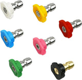 7 Pieces Pressure Washer Spray Nozzle Tips, 6.4 mm Quick Connect Colour Coded Nozzles for Power Washers up to 4000 PSI