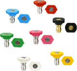 7 Pieces Pressure Washer Spray Nozzle Tips, 6.4 mm Quick Connect Colour Coded Nozzles for Power Washers up to 4000 PSI