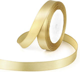 1 Roll Double Sided Satin Ribbon, Smooth Fabric Ribbon for Gift Wrapping, Bows, Florists, Wedding Decor and Crafts, Gold, 1.5 cm x 21.9 m