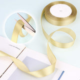 1 Roll Double Sided Satin Ribbon, Smooth Fabric Ribbon for Gift Wrapping, Bows, Florists, Wedding Decor and Crafts, Gold, 1.5 cm x 21.9 m