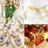 1 Roll Double Sided Satin Ribbon, Smooth Fabric Ribbon for Gift Wrapping, Bows, Florists, Wedding Decor and Crafts, Gold, 1.5 cm x 21.9 m