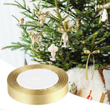 1 Roll Double Sided Satin Ribbon, Smooth Fabric Ribbon for Gift Wrapping, Bows, Florists, Wedding Decor and Crafts, Gold, 1.5 cm x 21.9 m