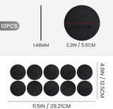 10 Pieces Adhesive Rubber Tumbler Bumpers, Non Slip Bottom Pads for Skinny Tumblers, Wine Cups and Mason Jars, Black, 56 mm