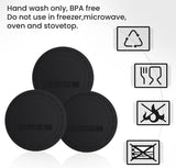 10 Pieces Adhesive Rubber Tumbler Bumpers, Non Slip Bottom Pads for Skinny Tumblers, Wine Cups and Mason Jars, Black, 56 mm