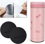 10 Pieces Adhesive Rubber Tumbler Bumpers, Non Slip Bottom Pads for Skinny Tumblers, Wine Cups and Mason Jars, Black, 56 mm
