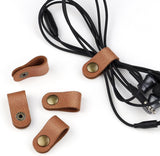 5 Pack PU Leather Cable Organisers, Reusable Cord Keepers for Earphones, Charging Cables, Headsets and Travel Accessories, Brown In Australia - Darrahopens