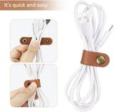 5 Pack PU Leather Cable Organisers, Reusable Cord Keepers for Earphones, Charging Cables, Headsets and Travel Accessories, Brown In Australia - Darrahopens
