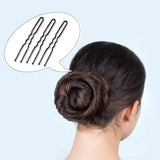 100 Pack U Shaped Crinkle Hair Pins with Storage Box, Heavy Duty Hair Grips for Buns, Updos, Ballet and Everyday Styling, Black, 6.1 cm In Australia - Darrahopens