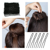 100 Pack U Shaped Crinkle Hair Pins with Storage Box, Heavy Duty Hair Grips for Buns, Updos, Ballet and Everyday Styling, Black, 6.1 cm In Australia - Darrahopens