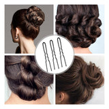 100 Pack U Shaped Crinkle Hair Pins with Storage Box, Heavy Duty Hair Grips for Buns, Updos, Ballet and Everyday Styling, Black, 6.1 cm In Australia - Darrahopens
