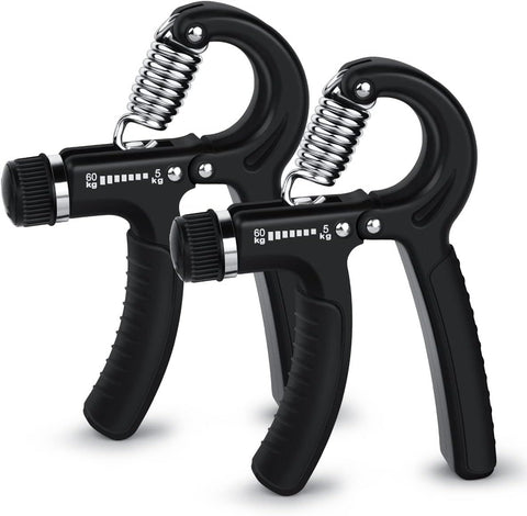 2 Pack Adjustable Hand Grip Strengtheners, Forearm Exercisers with 5 to 60 kg Resistance for Hand Training, Fitness and Rehabilitation