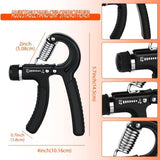 2 Pack Adjustable Hand Grip Strengtheners, Forearm Exercisers with 5 to 60 kg Resistance for Hand Training, Fitness and Rehabilitation